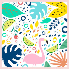 Obraz premium Creative universal abstract background with floral elements.