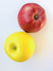 Apples on a white background