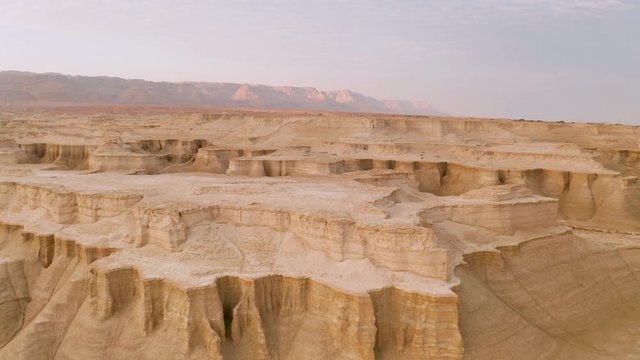 Aerial view of the Judean Desert near Dead Sea / Massada