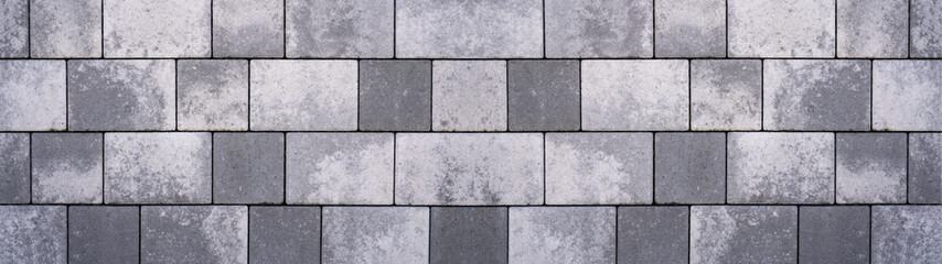 Gray concrete stone pavement texture background banner panorama