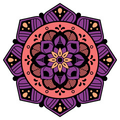 Ethnic Mandala Ornament. Arabic, Pakistan, Moroccan, Turkish, Indian, Spain motifs