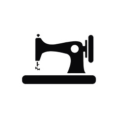 old sewing machine filled vector icon