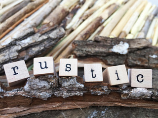 rustic letters on a bark