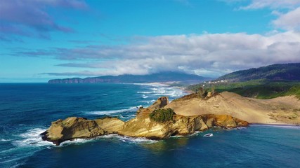 Oregon Coast Aerial of Cape Kiwanda in Pacific City