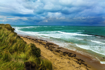 Fototapeta na wymiar South Island on a cloudy windy day