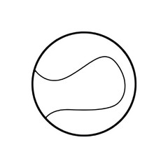 tennis ball outline Vector icon