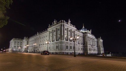 Royal Palace of Madrid Palacio Real de Madrid timelapse hyperlapse at night