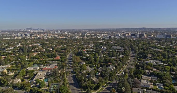 Los Angeles Aerial v203 Panoramic cityscape view from around Beverly and Cannon Drives in The Flats neighborhood - October 2019
