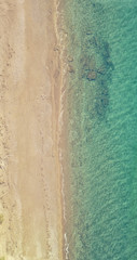 Flat lay tropical beach. Shot taken by drone