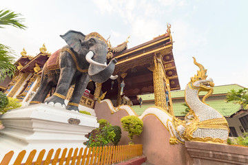 Buddhist temple in Chiang Mai city. Thailand. February 22, 2020