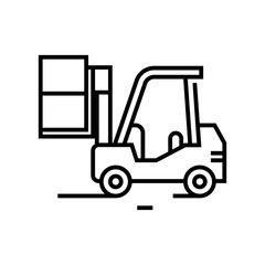 Cargo machine line icon, concept sign, outline vector illustration, linear symbol.