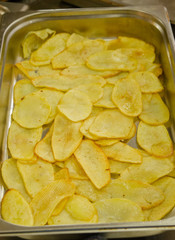 fried potatoes in a baking dish restaurant