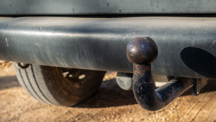 old car hitch with space for text