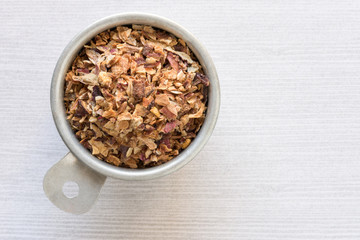 Dried Shallots in a Measuring Cup
