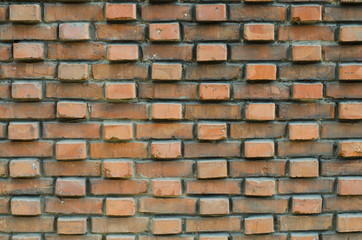 Brick wall. The wall is made of bricks. Brick structure. The structure of the stone.