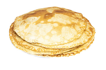 Pancakes. On a white background, close-up. Shrovetide. Breakfast.