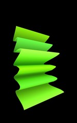 wavy green staircase as soft as a carpet airplane on a black background