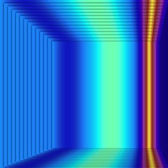 spectral square corridor of lines, 3D shadow and light