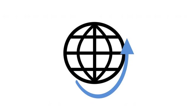 World internet connection logo animation loop blue