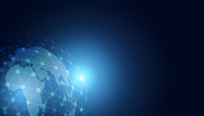 abstract technology concept global circle connection futuristic earth.vector illustration