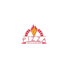 Obraz premium Pizzeria logo template. Vector emblem for cafe