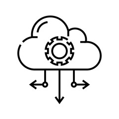 Cloud files line icon, concept sign, outline vector illustration, linear symbol.