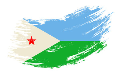 Djibouti flag grunge brush background. Vector illustration.