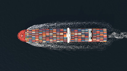 3D Illustration of a container ship. International transportation 