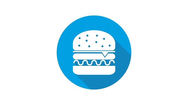 Blue motion graphic icon animation hamburger