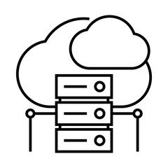 Cloud data network line icon, concept sign, outline vector illustration, linear symbol.