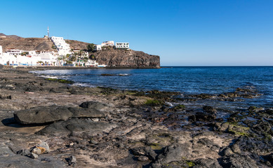 Fototapeta na wymiar Coast in town Las Playitas, Fuerteventura, Canary Islands