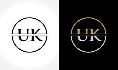 Initial Letter UK Logo Design Vector Template. UK Letter Logo Design