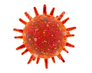 3d Coronavirus 2019 COVID-19 isolated on white  background. 3d render illustration with clipping path.
