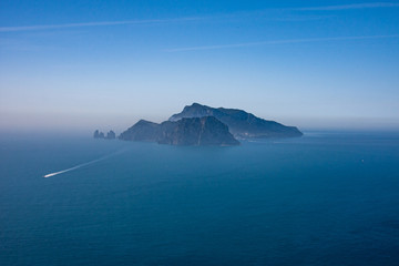the island of Capri seen from Punta Campanella, Naples, Campania, Italy