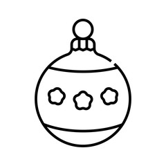 Christmas ball line icon, concept sign, outline vector illustration, linear symbol.