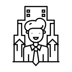 Career growth line icon, concept sign, outline vector illustration, linear symbol.