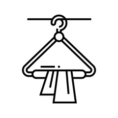 Clothes rack line icon, concept sign, outline vector illustration, linear symbol.