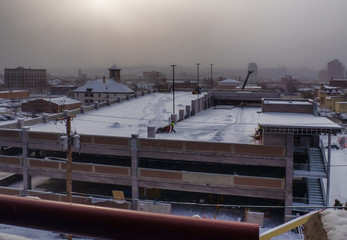 Cityscape with construction