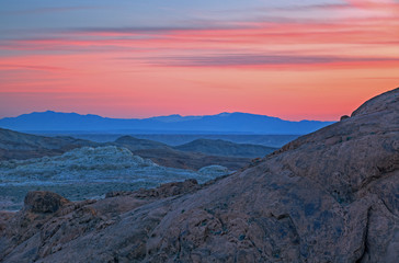 Landscape at twilight, Valley of Fire State Park, Nevada, USA