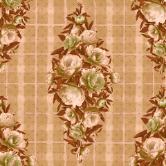 Vintage floral pattern, soft beige stained background