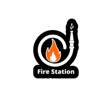 Fire station icon on white background