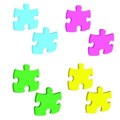 Colorful puzzle pieces icon