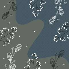 Abstract silk scarf, hijab with florals