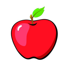 red apple isolated vector illustration