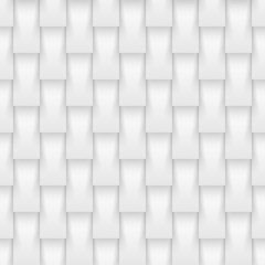 Light Abstract Repetitive Pattern 3D Vector Tetragonal Structure Futuristic Technology. White Seamless Background. Science Geometric Conceptual Tileable Wallpaper. Tech Clear Subtle Textured Backdrop