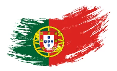 Fotobehang Portuguese flag grunge brush background. Vector illustration. © Khvost