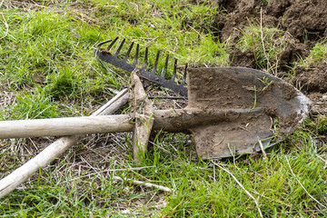 months of spring tillage, garden rake and shovel,