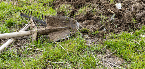 months of spring tillage, garden rake and shovel,