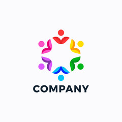 vector people community logo design template