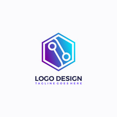 vector hexagon logo design template